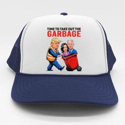 Garbage For Trump 2024 Funny Time To Take Out Garbage Biden Trucker Hat