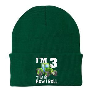 Green Farm Tractor 3rd Birthday Party Gifts 3 Year Old Knit Cap Winter Beanie