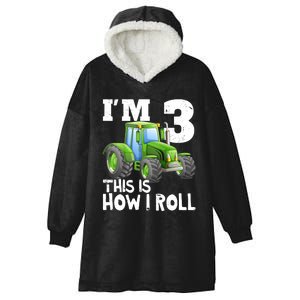 Green Farm Tractor 3rd Birthday Party Gifts 3 Year Old Hooded Wearable Blanket