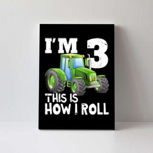 Green Farm Tractor 3rd Birthday Party Gifts 3 Year Old Canvas