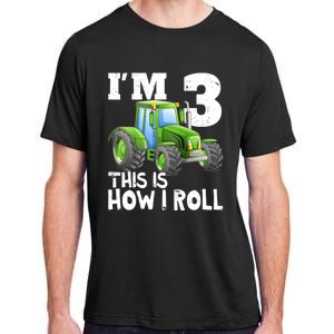 Green Farm Tractor 3rd Birthday Party Gifts 3 Year Old Adult ChromaSoft Performance T-Shirt