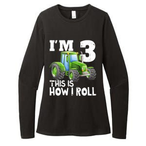 Green Farm Tractor 3rd Birthday Party Gifts 3 Year Old Womens CVC Long Sleeve Shirt