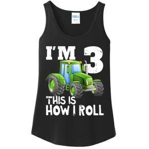 Green Farm Tractor 3rd Birthday Party Gifts 3 Year Old Ladies Essential Tank