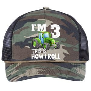 Green Farm Tractor 3rd Birthday Party Gifts 3 Year Old Retro Rope Trucker Hat Cap