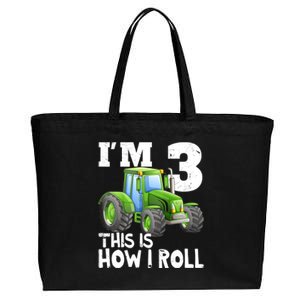 Green Farm Tractor 3rd Birthday Party Gifts 3 Year Old Cotton Canvas Jumbo Tote