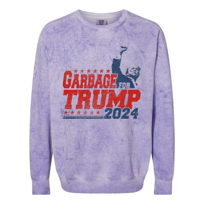 Garbage For Trump 2024 Gift Colorblast Crewneck Sweatshirt