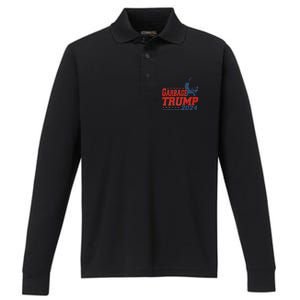 Garbage For Trump 2024 Gift Performance Long Sleeve Polo