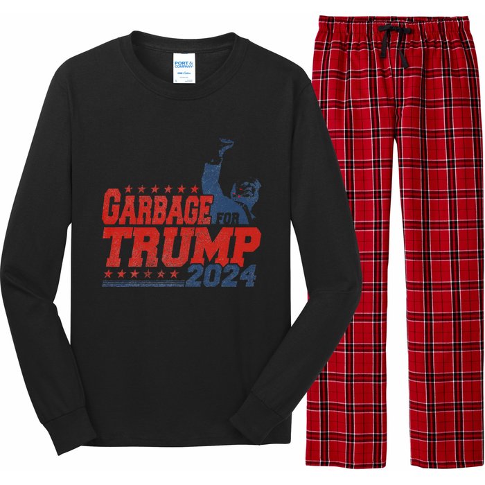 Garbage For Trump 2024 Gift Long Sleeve Pajama Set