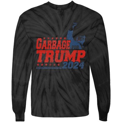 Garbage For Trump 2024 Gift Tie-Dye Long Sleeve Shirt