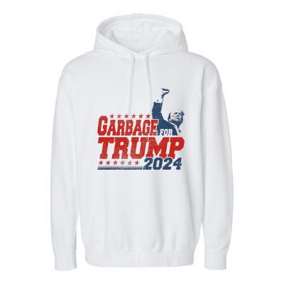 Garbage For Trump 2024 Gift Garment-Dyed Fleece Hoodie