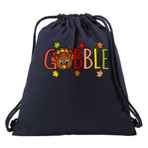 Gobble Funny Turkey Thanksgiving Family Graphic Gift Drawstring Bag