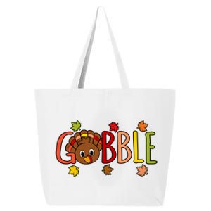 Gobble Funny Turkey Thanksgiving Family Graphic Gift 25L Jumbo Tote