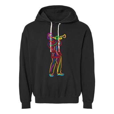 Gifts For Trumpeter Jazz Music Musician Trumpet Garment-Dyed Fleece Hoodie