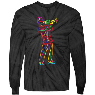 Gifts For Trumpeter Jazz Music Musician Trumpet Tie-Dye Long Sleeve Shirt