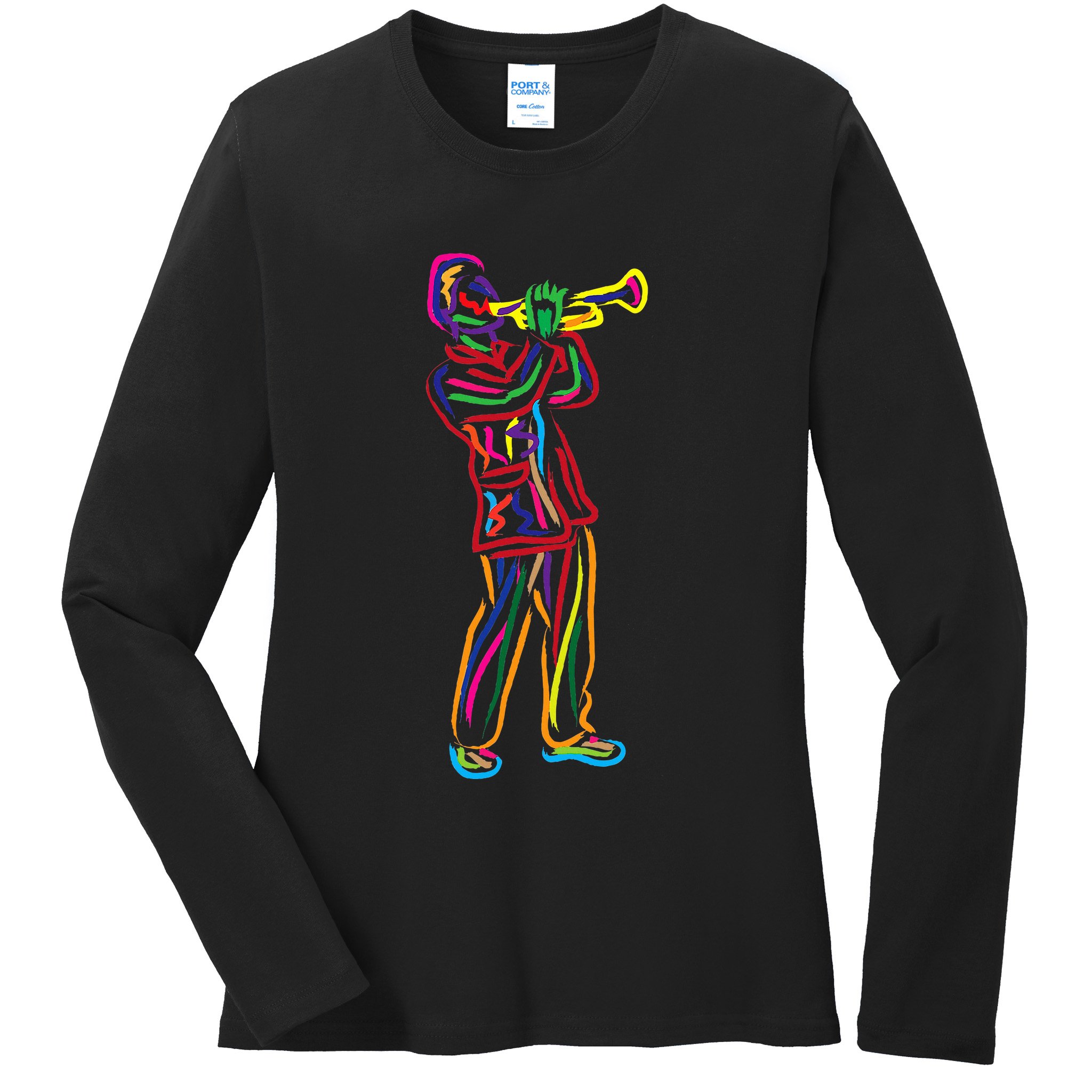Gifts For Trumpeter Jazz Music Musician Trumpet Ladies Long Sleeve Shirt