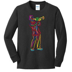 Gifts For Trumpeter Jazz Music Musician Trumpet Kids Long Sleeve Shirt