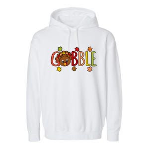 Gobble Funny Turkey Thanksgiving Family Graphic Great Gift Garment-Dyed Fleece Hoodie