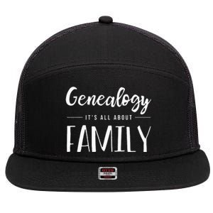 Genealogy Family Tree Genealogist Ancestry Ancestor Gift 7 Panel Mesh Trucker Snapback Hat