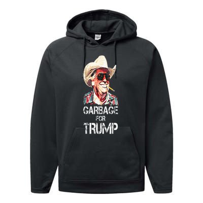 Garbage For Trump 2024 Performance Fleece Hoodie