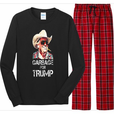 Garbage For Trump 2024 Long Sleeve Pajama Set