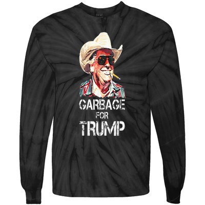 Garbage For Trump 2024 Tie-Dye Long Sleeve Shirt