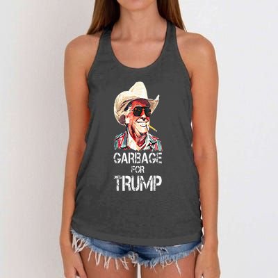 Garbage For Trump 2024 Women's Knotted Racerback Tank