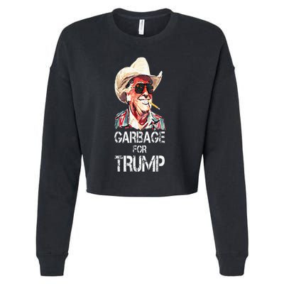 Garbage For Trump 2024 Cropped Pullover Crew