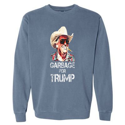 Garbage For Trump 2024 Garment-Dyed Sweatshirt