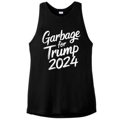 Garbage For Trump 2024 We Are Not Garbage Vote Trump Ladies PosiCharge Tri-Blend Wicking Tank