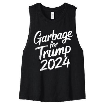 Garbage For Trump 2024 We Are Not Garbage Vote Trump Women's Racerback Cropped Tank