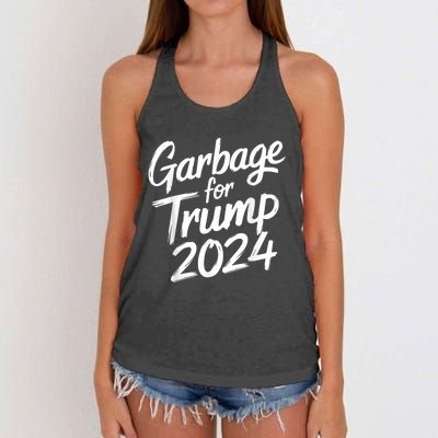 Garbage For Trump 2024 We Are Not Garbage Vote Trump Women's Knotted Racerback Tank