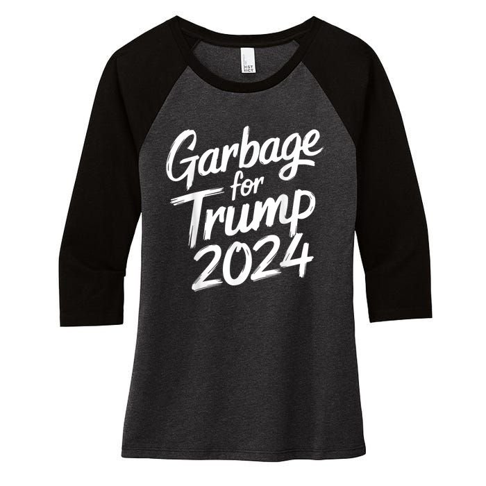 Garbage For Trump 2024 We Are Not Garbage Vote Trump Women's Tri-Blend 3/4-Sleeve Raglan Shirt