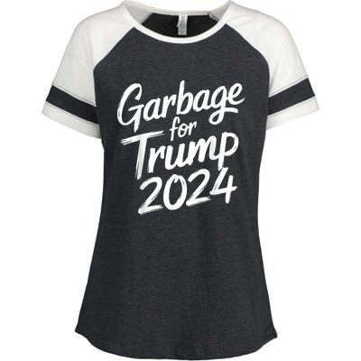 Garbage For Trump 2024 We Are Not Garbage Vote Trump Enza Ladies Jersey Colorblock Tee