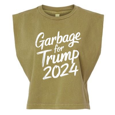 Garbage For Trump 2024 We Are Not Garbage Vote Trump Garment-Dyed Women's Muscle Tee