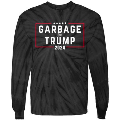 Garbage For Trump Make American Garbage Great Again Tie-Dye Long Sleeve Shirt