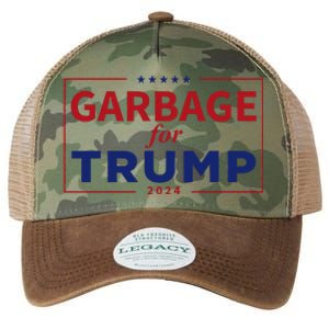 Garbage For Trump Proud Maga Garbage Trump Supporter Legacy Tie Dye Trucker Hat