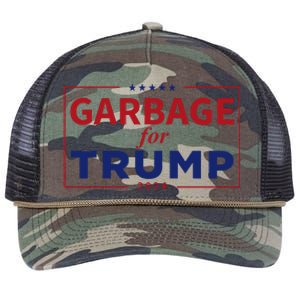 Garbage For Trump Proud Maga Garbage Trump Supporter Retro Rope Trucker Hat Cap