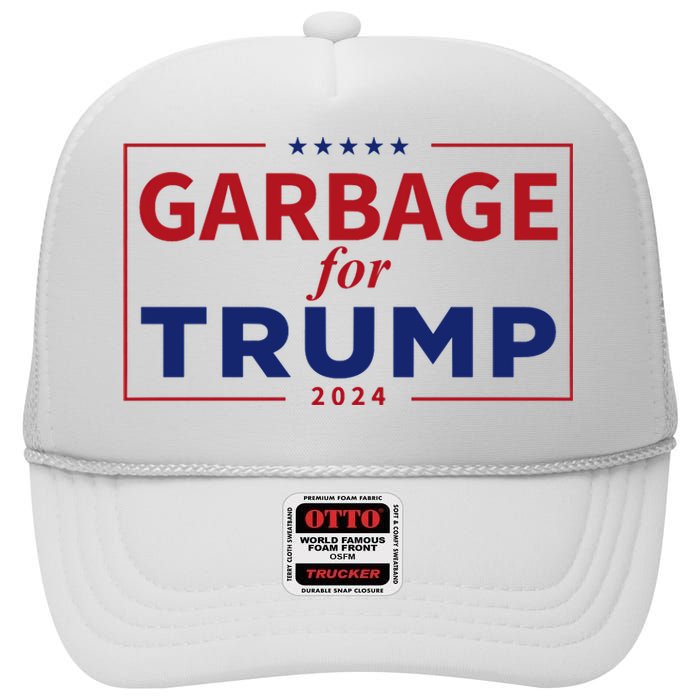 Garbage For Trump Proud Maga Garbage Trump Supporter High Crown Mesh Back Trucker Hat