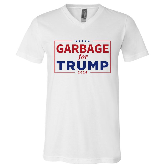 Garbage For Trump Proud Maga Garbage Trump Supporter V-Neck T-Shirt