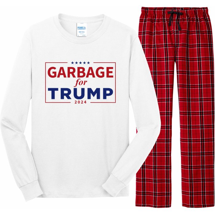 Garbage For Trump Proud Maga Garbage Trump Supporter Long Sleeve Pajama Set