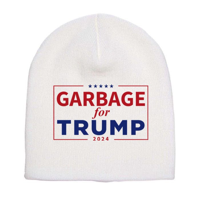 Garbage For Trump Proud Maga Garbage Trump Supporter Short Acrylic Beanie