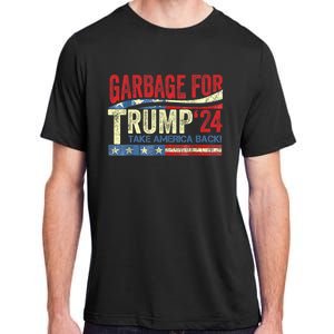 Garbage For Trump 2024 Funny Trump Supporter Adult ChromaSoft Performance T-Shirt