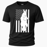 Grouper Fishing USA Flag Cooling Performance Crew T-Shirt