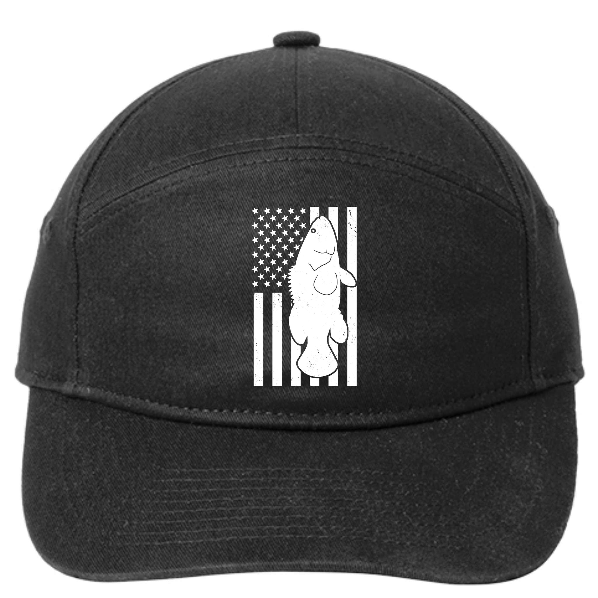 Grouper Fishing USA Flag 7-Panel Snapback Hat