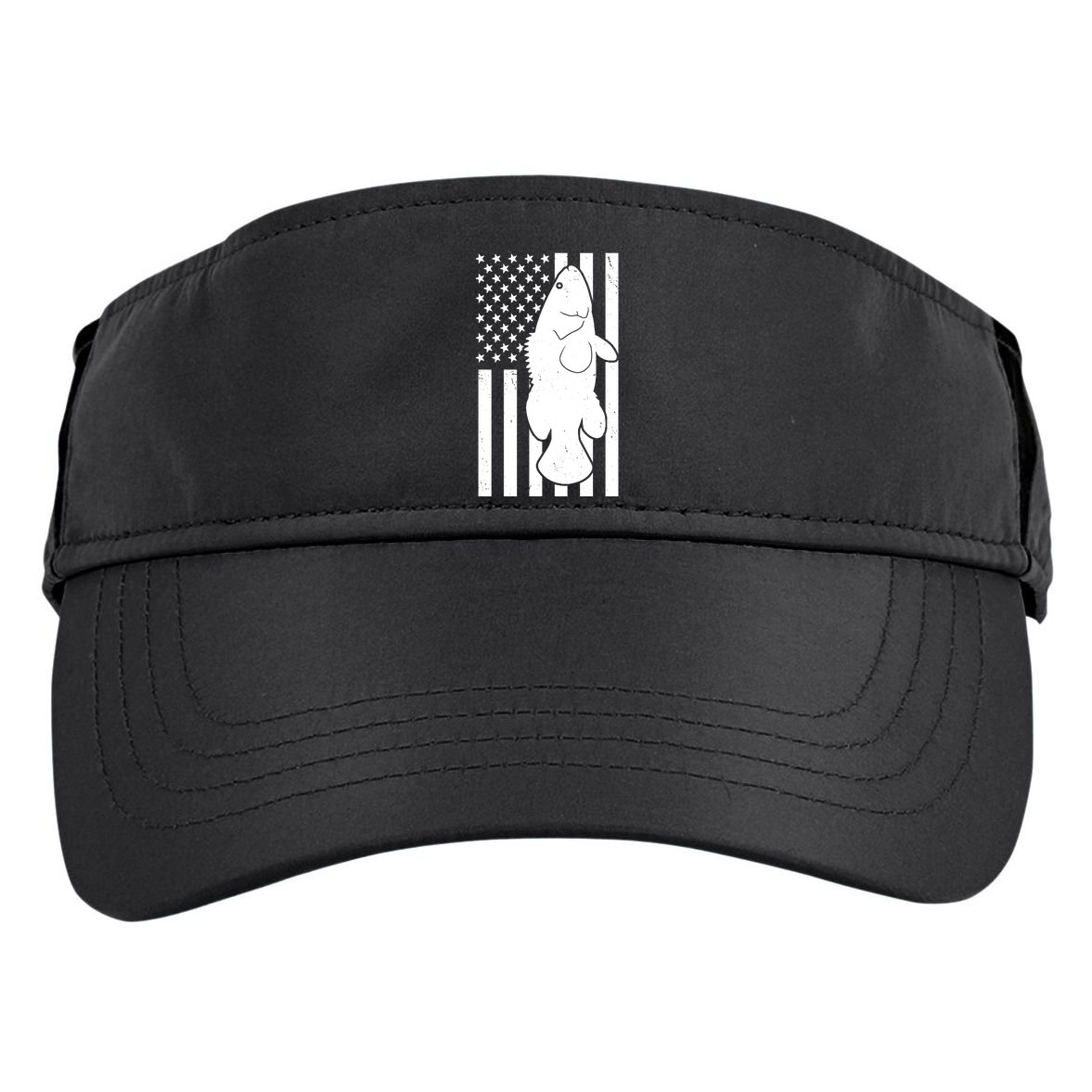 Grouper Fishing USA Flag Adult Drive Performance Visor
