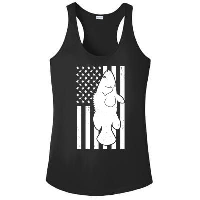 Grouper Fishing USA Flag Ladies PosiCharge Competitor Racerback Tank