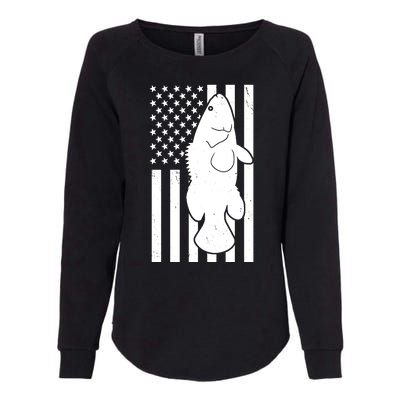 Grouper Fishing USA Flag Womens California Wash Sweatshirt