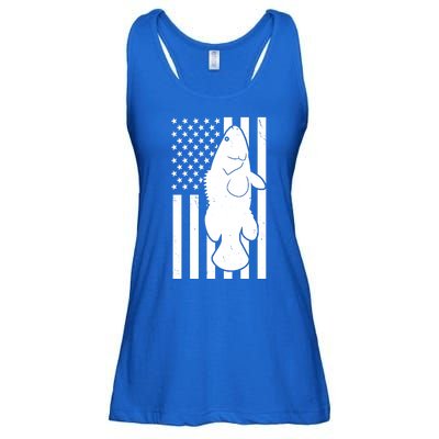 Grouper Fishing USA Flag Ladies Essential Flowy Tank