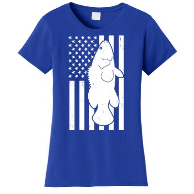 Grouper Fishing USA Flag Women's T-Shirt