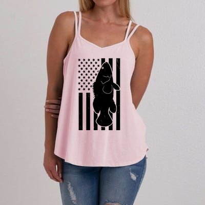 Grouper Fishing USA Flag Women's Strappy Tank